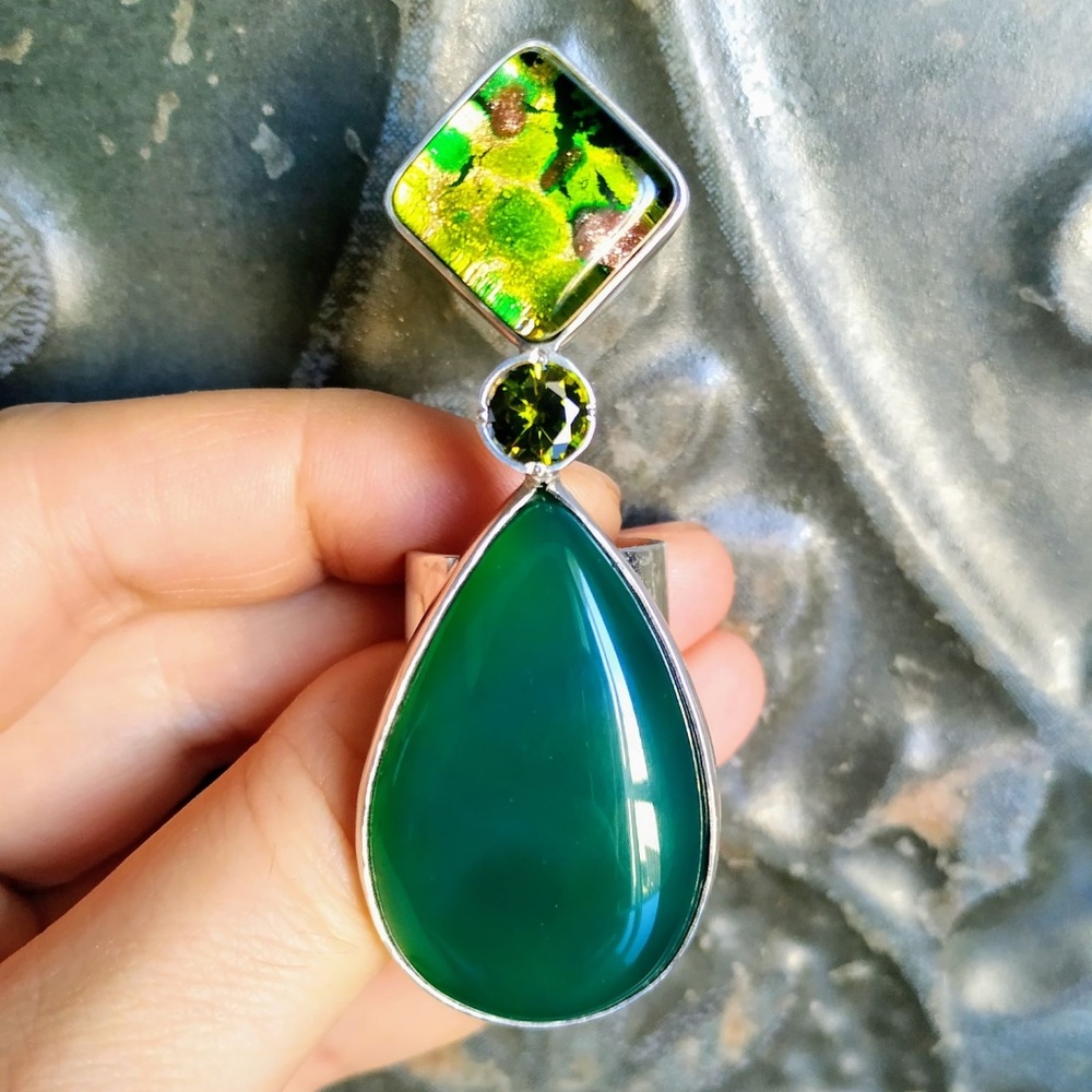 Ring Silver, Semi Precious Stones and Murano glass